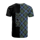MacRae Hunting Ancient Tartan T-Shirt Half of Me - Cross Style